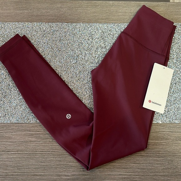 lululemon athletica Pants - Lululemon Wunder Train High-Rise Tight 28" size 2 NWT red Merlot